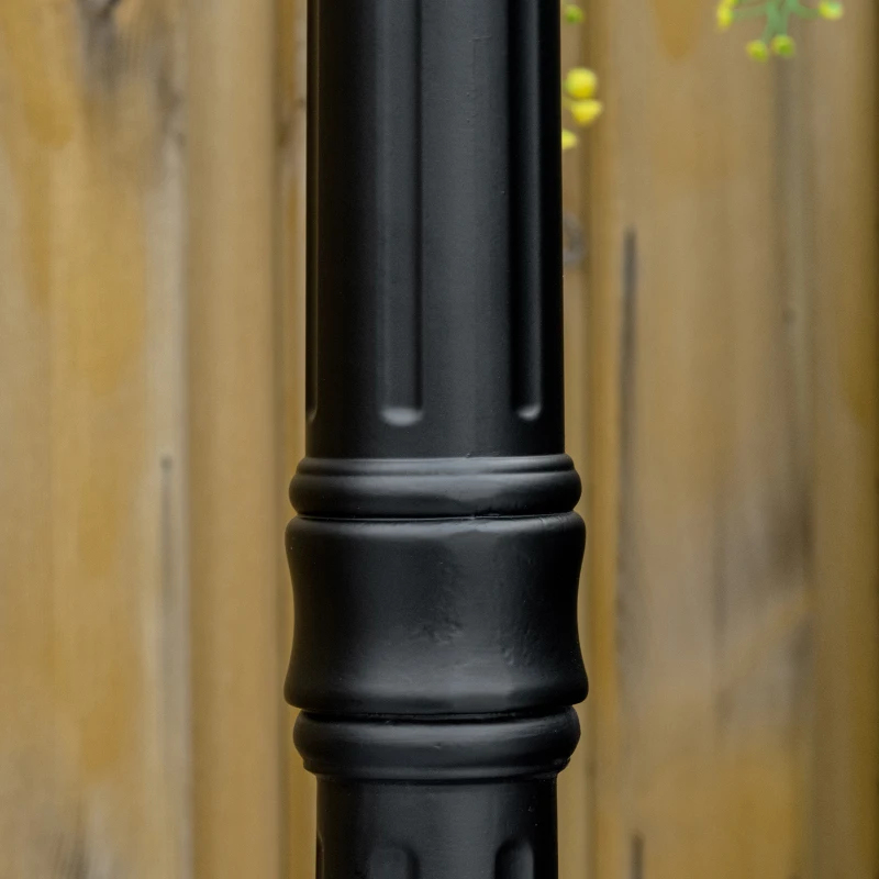 Outsunny 76.5" Solar Lamp Post Light, Dusk to Dawn Vintage Style Street Light, Aluminum Solar Powdered Lamp, PIR Motion Sensor for Garden, Lawn, Pathway, Driveway, Black