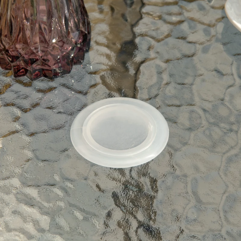 Outsunny 31.5" Round Outdoor Dining Table Coffee Side Bistro Table with Umbrella Hole, Glass Top, Steel Frame for Garden, Patio