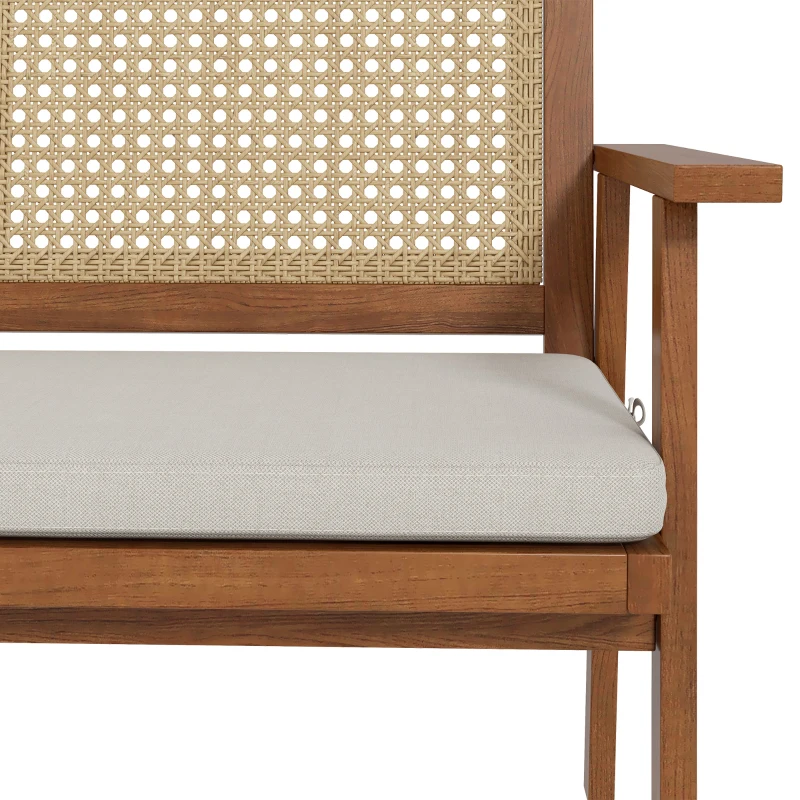 Outsunny 4 Pcs Patio Furniture Set Wicker Furniture Set w/ Seat Cushions with Loveseat Sofa, Seat Cushions for Garden, Backyard