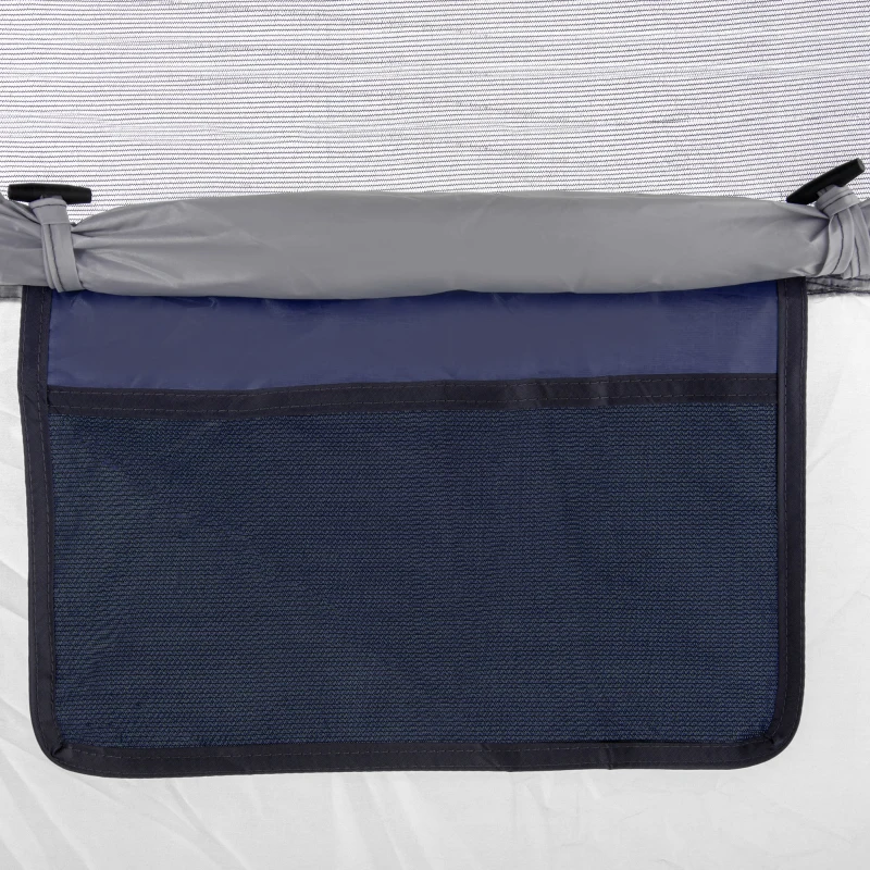 Outsunny Outdoor Portable Pop Up Shower Tent Changing Tent Privacy Enclosure with 2 Rooms, Shower Bag, Floor for Camping, Blue