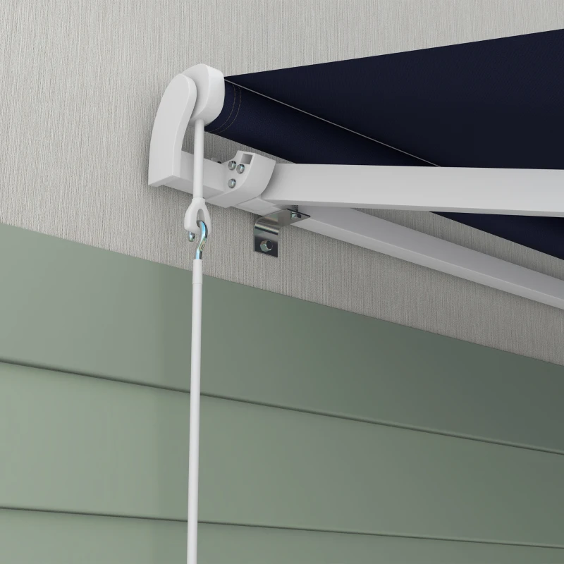 Outsunny 16'x10' Electric Retractable Awning Sunshade Shelter with Remote Controller & Crank Handle for Deck Balcony Yard, Blue