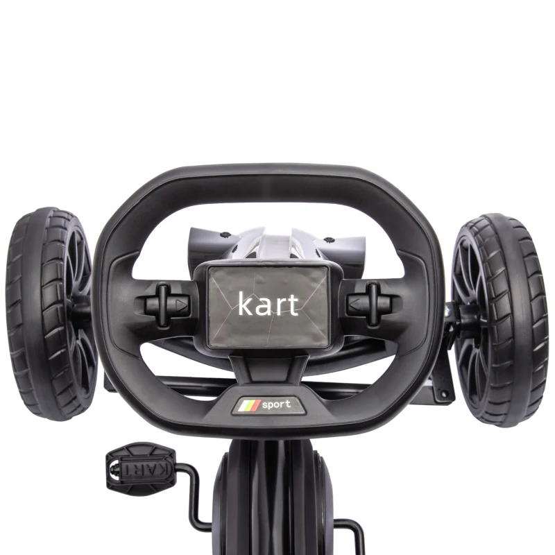 Aosom Pedal Go Kart with Adjustable Seat, Forward, Backward, Handbrake, Shock Absorption for 3-8 Years, Black