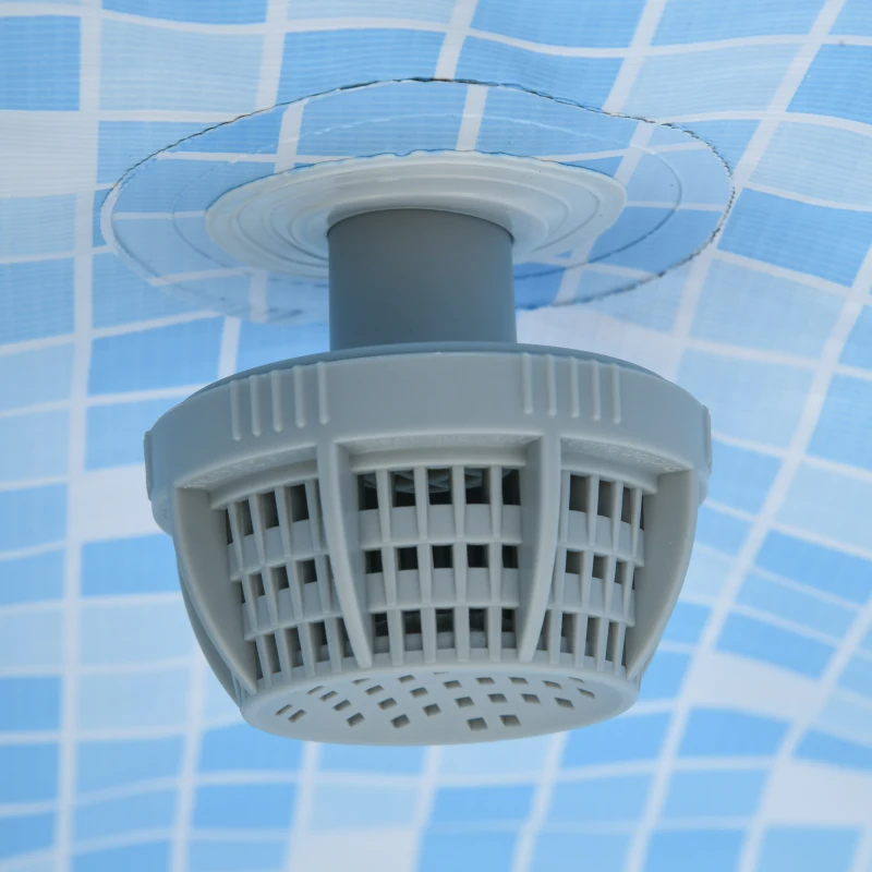 Outsunny Round Above Ground Pool, Metal Frame Pool with Cartridge Filter Pump and Repair Patch, 14' x 33", Gray Wicker