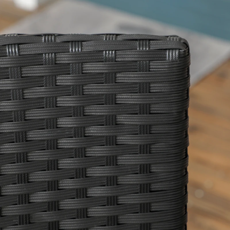 Outsunny Stackable 4 PE Rattan Outdoor Dining Chairs with Cushions, Patio Wicker Dining Chairs with Armrests & Backrest, Cream White