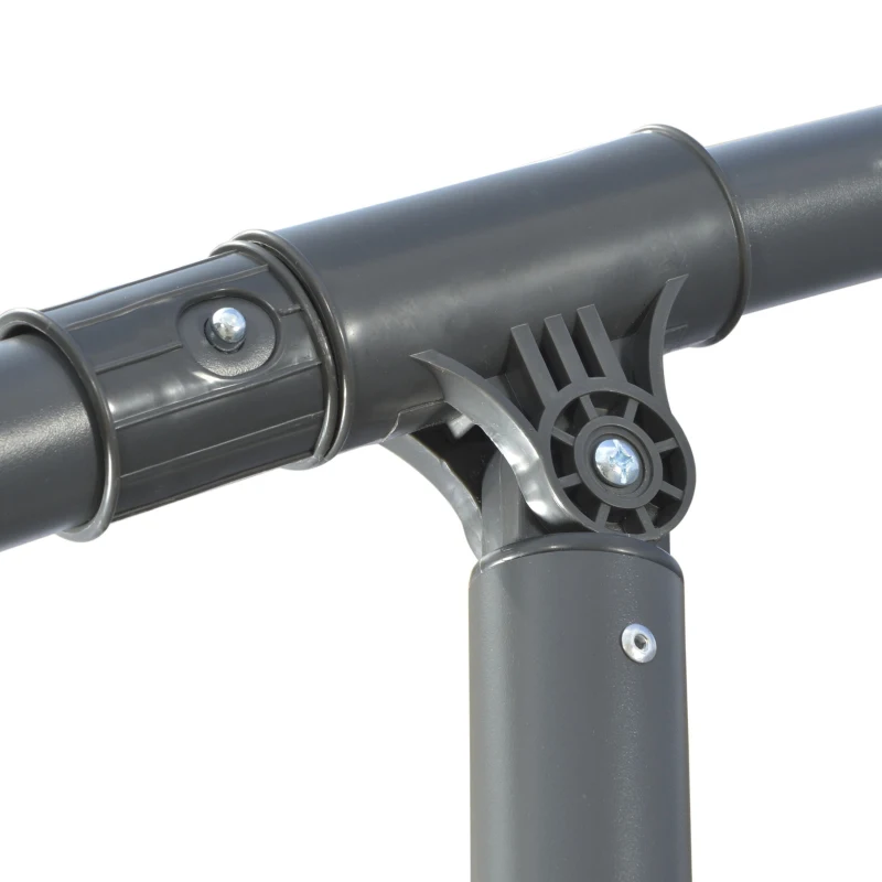 Outsunny 9.6ft Offset Patio Umbrella Garden Hanging Parasol Banana Cantilever Umbrella with Base, Crank, Dark Grey