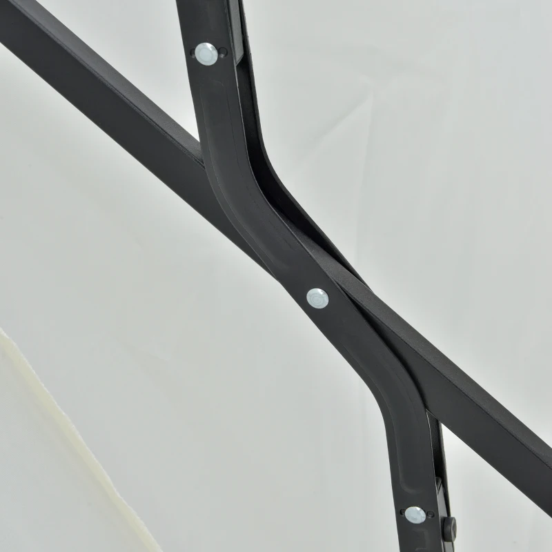 Outsunny 6.6 x 6ft Half Patio Umbrella Outdoor Parasol with Double-Sided Canopy, Crank Handle, Base for Garden, Balcony, Cream