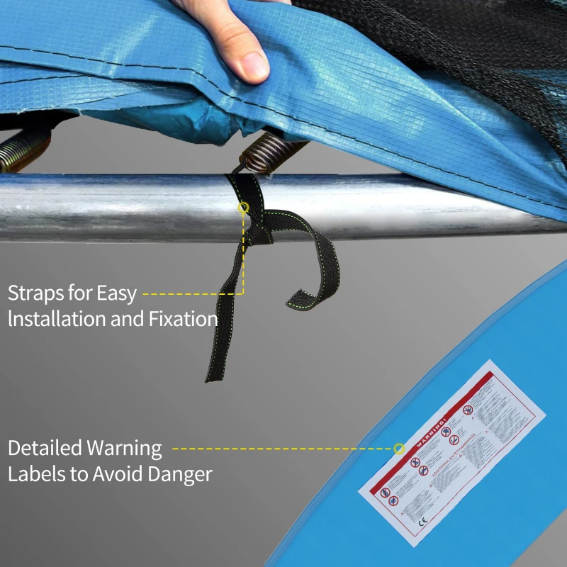 Soozier 14ft Trampoline Replacement Pad Trampolining Replacement Jump Bounce Exercise GYM Pad Only Light Blue