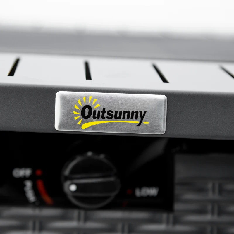 Outsunny Propane Fire Pit Table Smokeless Gas Firepit with 40,000 BTU Burner Thermocouple, Lava Rocks, Cover, Spark Guard