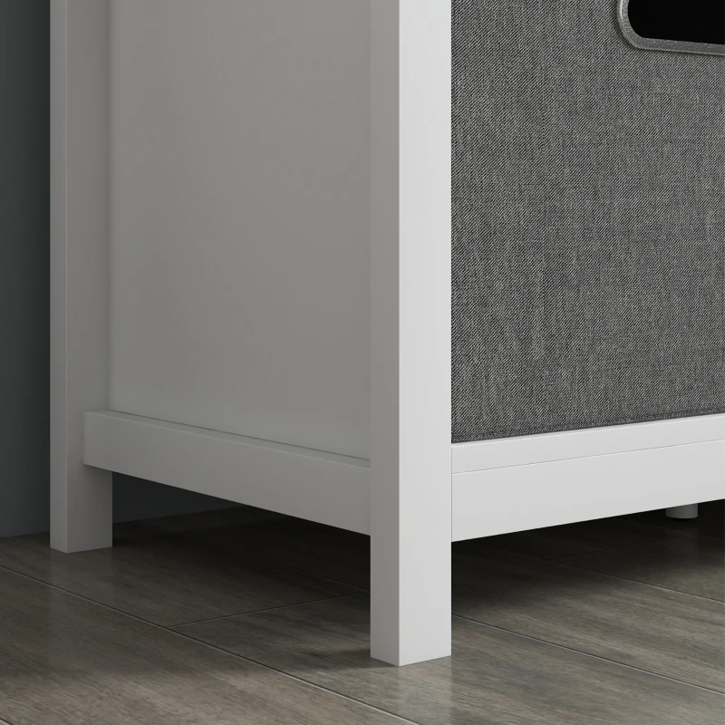 HOMCOM Shoe Storage Bench with Seat, Entryway Bench Seat with Cushion, 2 Drawers and Adjustable Shelf for Hallway, White