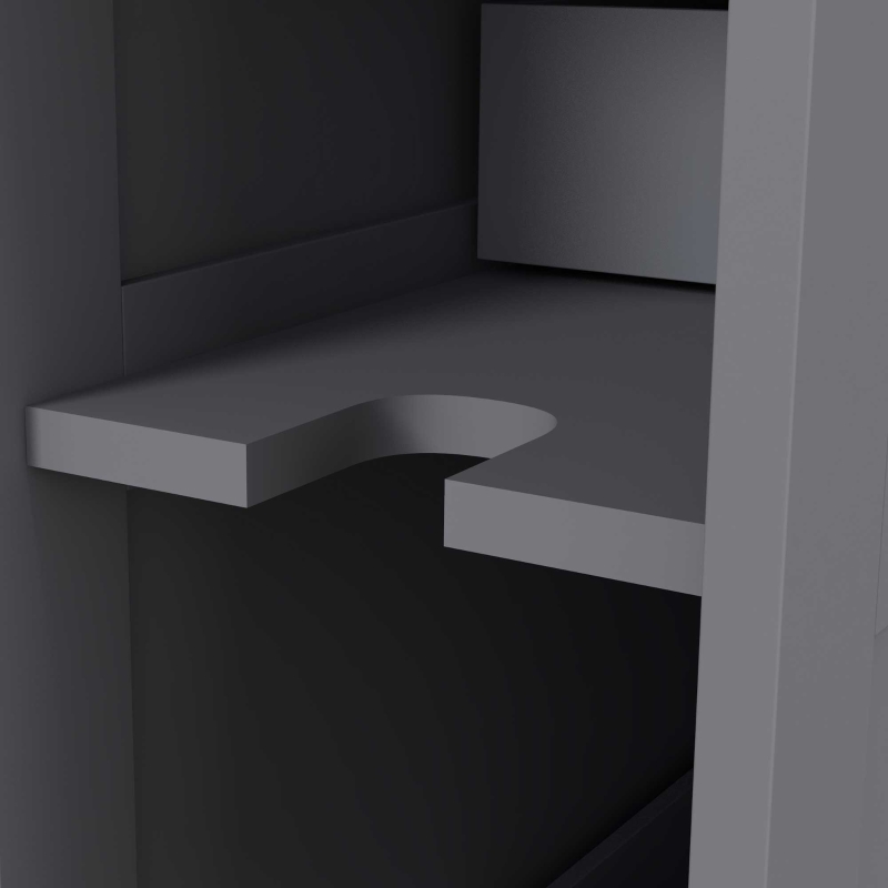 Slim Narrow Wood Rolling Bathroom Floor Cabinet, Space-Saving Side Storage with Shelves, Ideal for Small Spaces, Gray