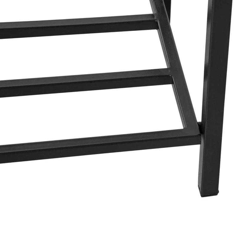 Outsunny Rattan Raised Garden Boxes, Elevated Flower Beds with Storage Shelf for Herbs, Flowers, Vegetables, Black