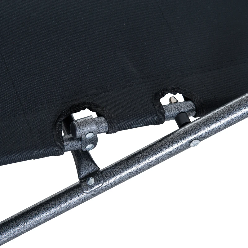 Outsunny Folding Chaise Lounge Chair, Outdoor Portable 2-Level Adjustable Recliner Zero Gravity Chair with Headrest Pillow, Armrests with Storage Mesh Pocket, Black