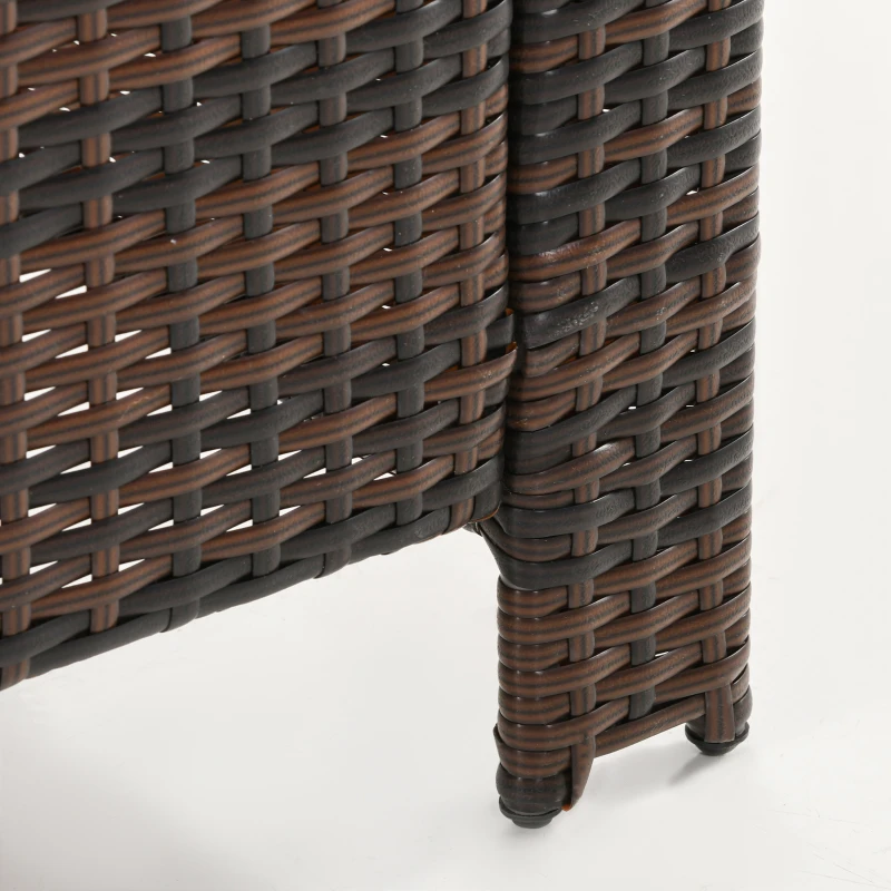 Outsunny 3 Pieces Wicker Patio Furniture Set, Rattan Bistro Set with Storage Coffee Table and Thickened Cushions, Outdoor Conversation Set for Garden, Porch, Balcony, Red