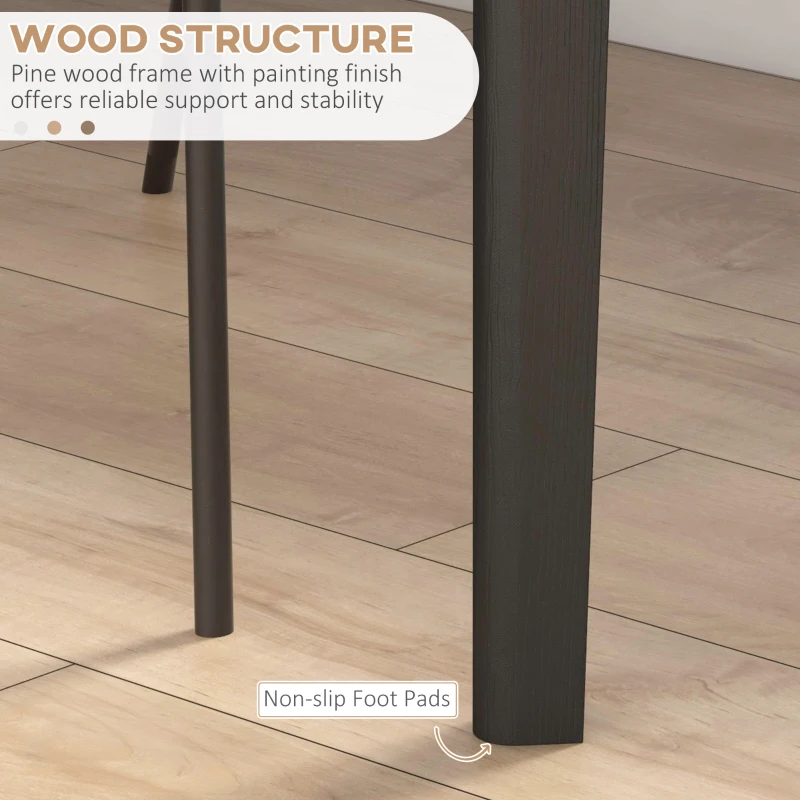 HOMCOM 30" Round Dining Table, Farmhouse Dining Room Table with Pine Wood Frame, Space Saving Small Kitchen Table, Black