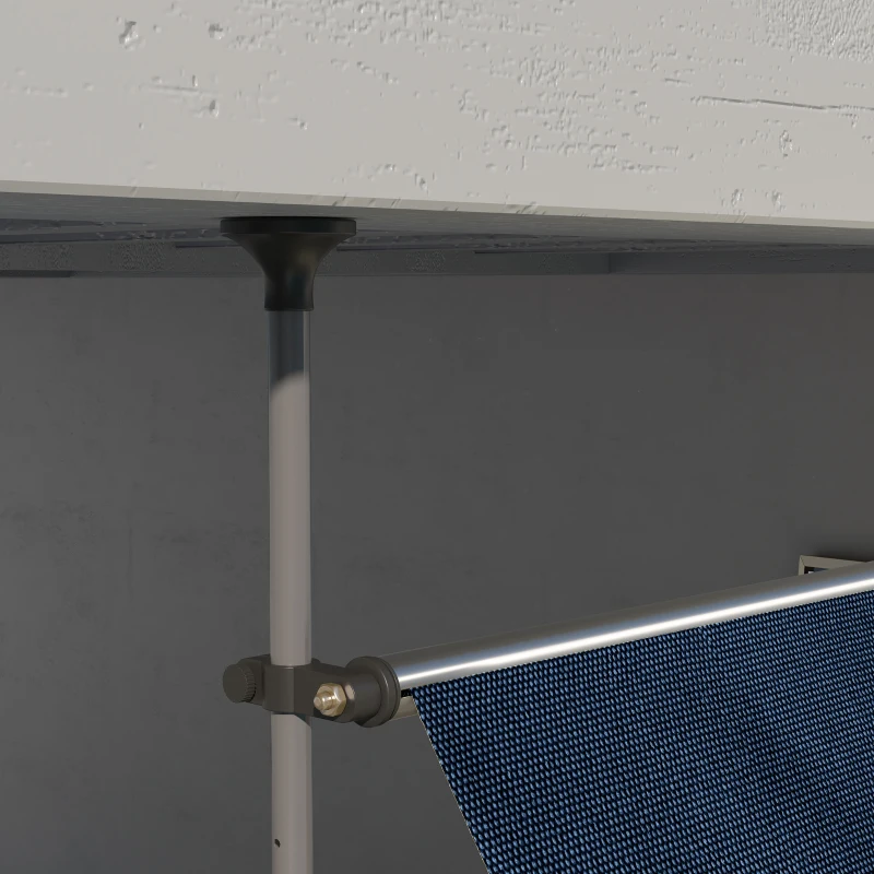 Outsunny 10' x 4' Manual Retractable Awning, Non-Screw Freestanding Patio Awning, UV Resistant, for Window or Door, Blue