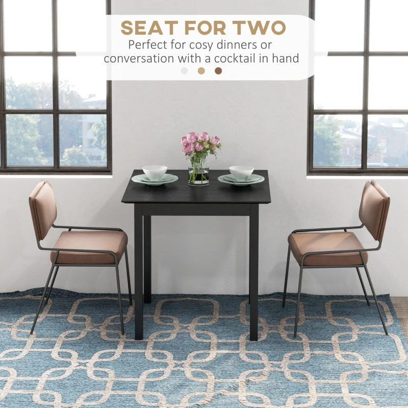 HOMCOM 30" Square Dining Table, Farmhouse Dining Room Table with Pine Wood Frame, Space Saving Small Kitchen Table, Black