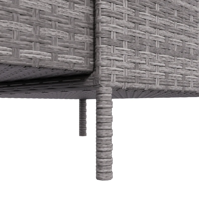 Outsunny Patio PE Rattan Storage Cabinet, Wicker Pool Cabinet Organizer, Outdoor Towel Rack for Pool with 3 Drawers, Gray