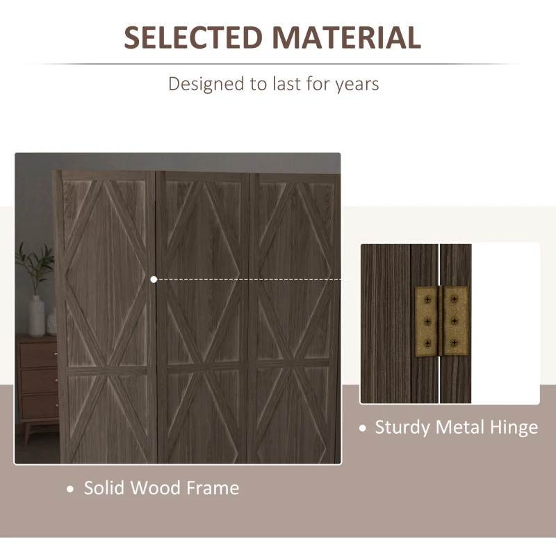 HOMCOM 5.6 Ft. Tall 4-Panel Room Divider, Diamond Pattern Freestanding Folding Privacy Screen Panels, Partition Wall Divider for Indoor Bedroom Office