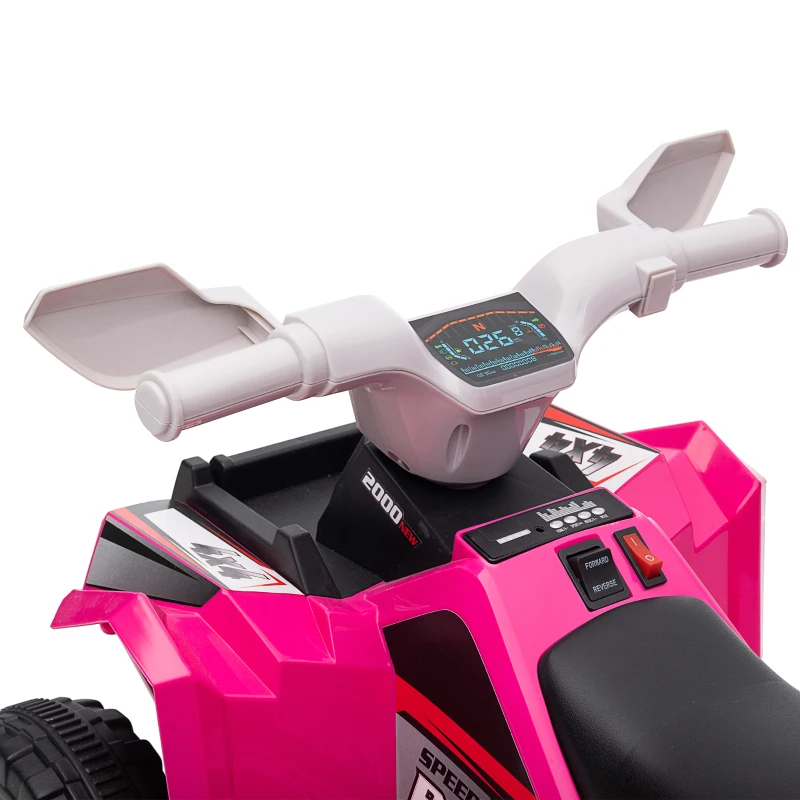 Aosom 6V Electric Toy Car with Forward Backward, Wear-Resistant Wheels for Ages 18-36 Months, Pink