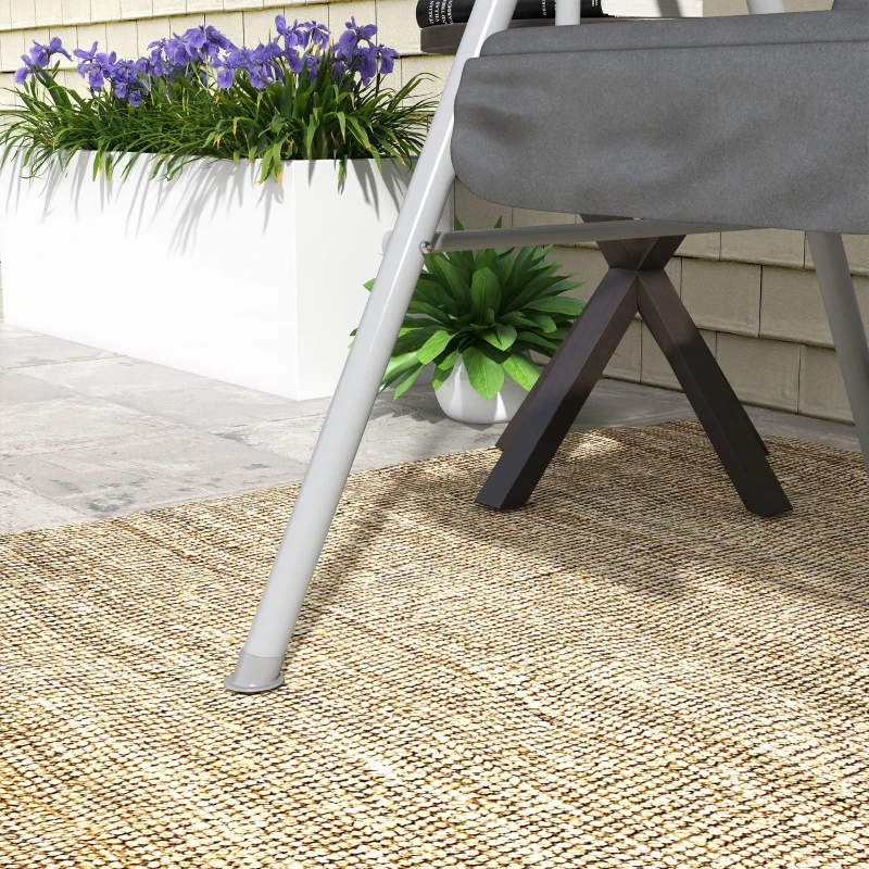 Outsunny 2-Seater Outdoor Porch Swing with Adjustable Canopy and Table, Patio Swing Chair for Garden, Poolside, Backyard, Grey