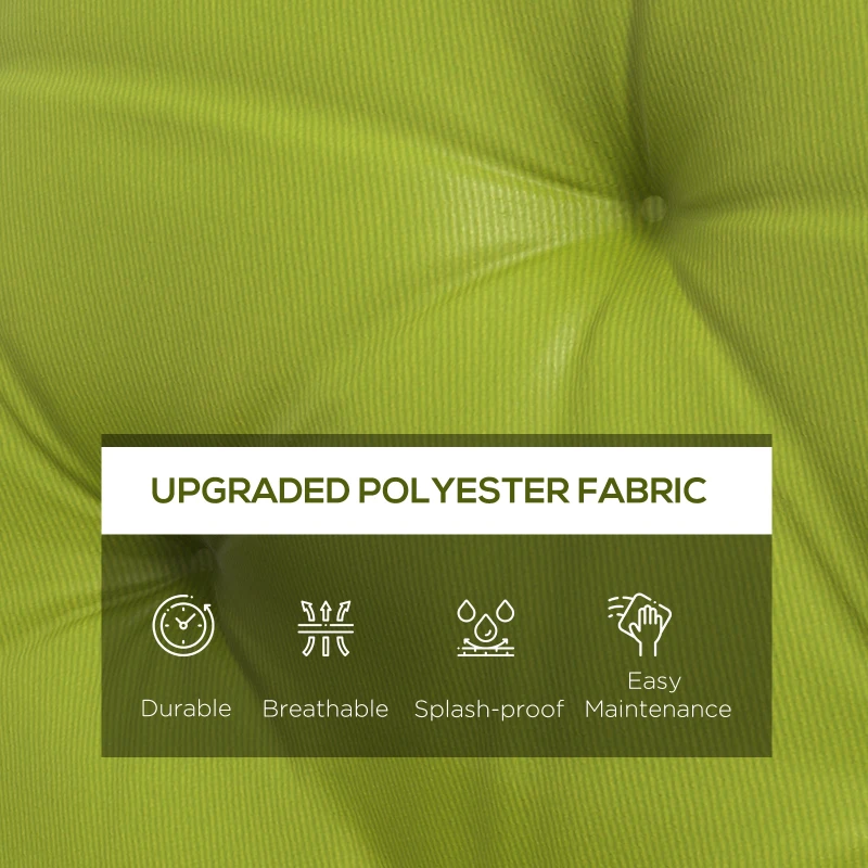 Outsunny 3-Seater Outdoor Bench Swing Chair Replacement Cushions for Patio Garden, Light Green