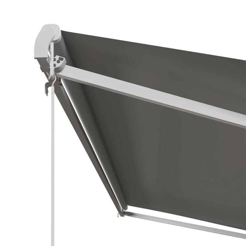 Outsunny 13' x 10' Electric Retractable Awning Sun Shade Shelter w/ Remote Controller for Deck Balcony Yard, Light Grey