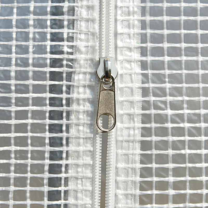 Outsunny 10' x 6.6' x 6.6' Walk-in Tunnel Greenhouse with Quality PE Cover, Zipper Doors & Mesh Windows, White