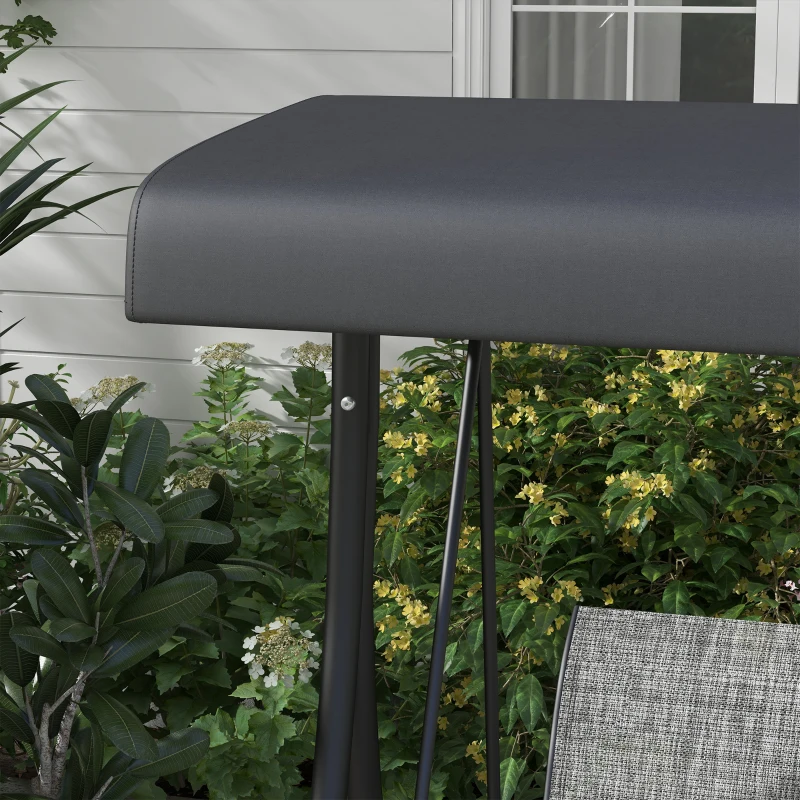 Outsunny 3 Person Outdoor Porch Swing Chair with Adjustable Canopy, Mixed Grey
