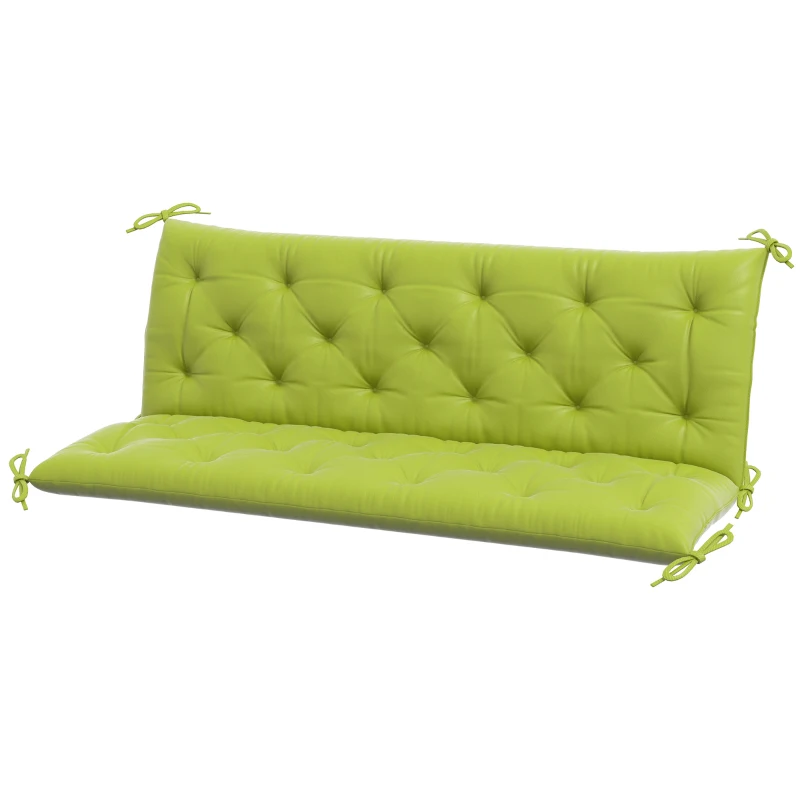 Outsunny 3-Seater Outdoor Bench Swing Chair Replacement Cushions for Patio Garden, Light Green