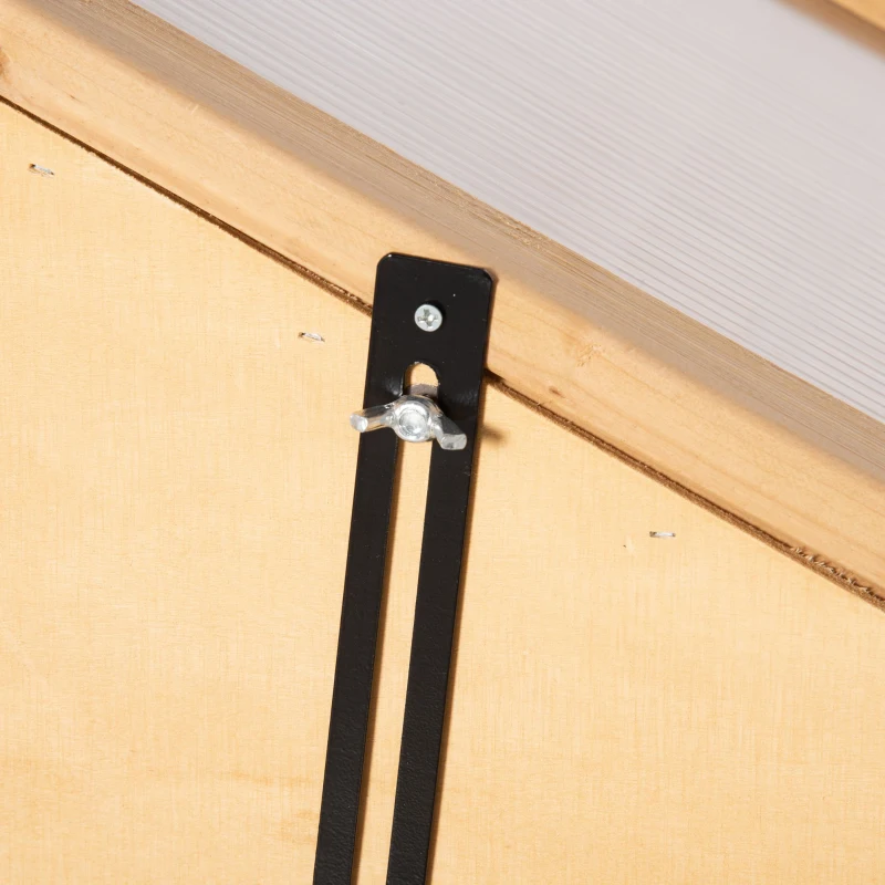 Outsunny Wooden Cold Frame Greenhouse, Raised Planter Bed Protection with Openable Top and 3 Shelves for Outdoor Indoor, 27.5" x 19.75" x 47.25", Brown