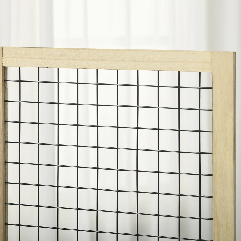 HOMCOM 4.7' 4 Panel Room Divider, Indoor Privacy Screens for Home, Natural