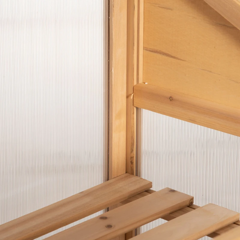 Outsunny Wooden Cold Frame Greenhouse, Raised Planter Bed Protection with Openable Top and 3 Shelves for Outdoor Indoor, 27.5" x 19.75" x 47.25", Brown