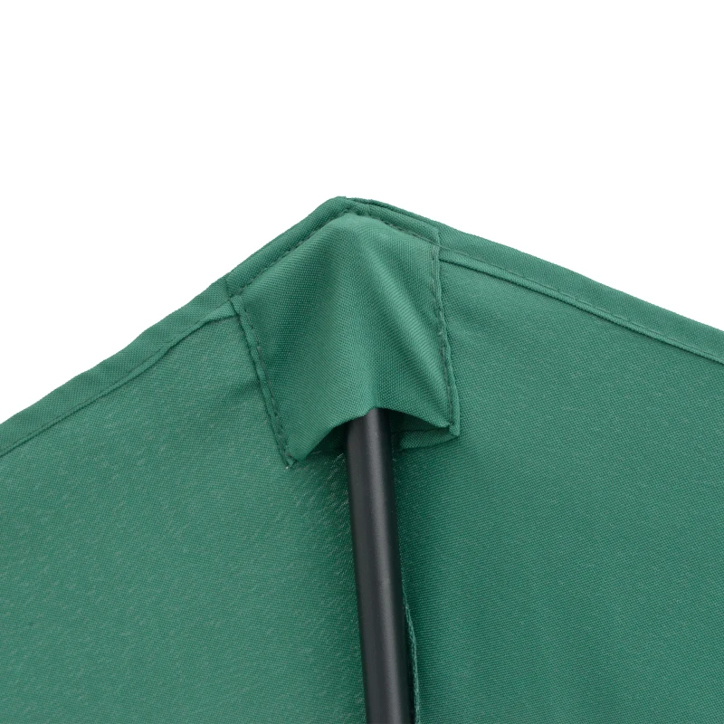 Outsunny 9ft Half Round Umbrella Outdoor Balcony Parasol Patio Garden Outdoor Window Sun Shade w/  5 Ribs Dark Green