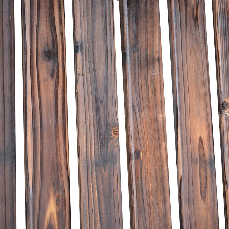 Outsunny Wooden Adirondack Chair with Ottoman, Outdoor Fire Pit Chair, Supports Up to 330 lbs., Rustic Brown