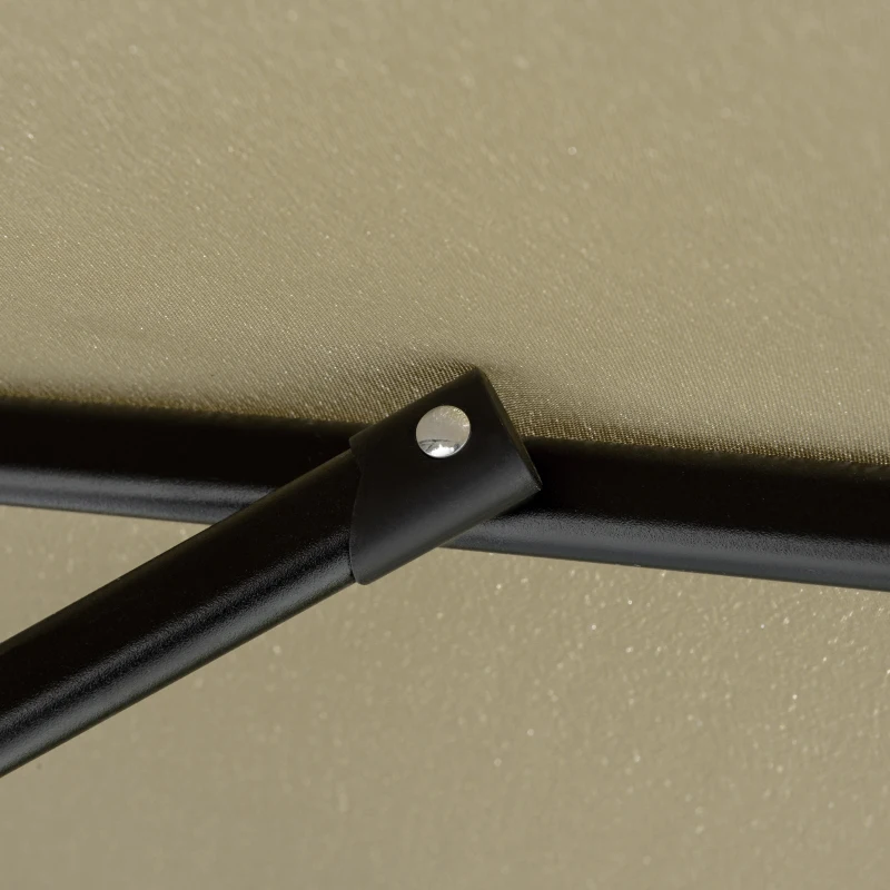 Outsunny 9' Offset Hanging Patio Umbrella, Cantilever Umbrella with Easy Tilt Adjustment, Cross Base and 8 Ribs for Backyard, Poolside, Lawn and Garden, Brown