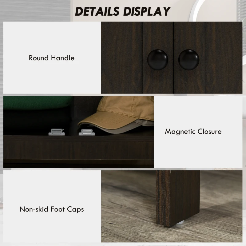 HOMCOM Bathroom Floor Cabinet, Freestanding Storage Cabinet with Drawer and Shaker Doors, Accent Cabinet, Sideboard with Adjustable Shelf, Brown