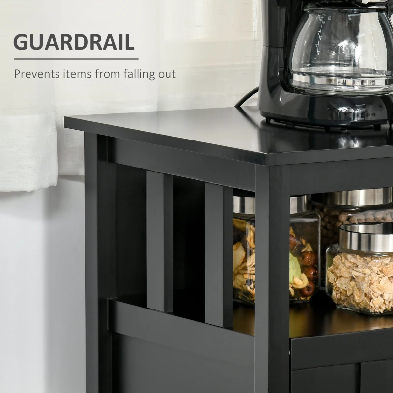 HOMCOM Sideboard Buffet Server Storage Cabinet Console Table with 2 Doors and Adjustable Shelves for Kitchen & Dining Room, Black