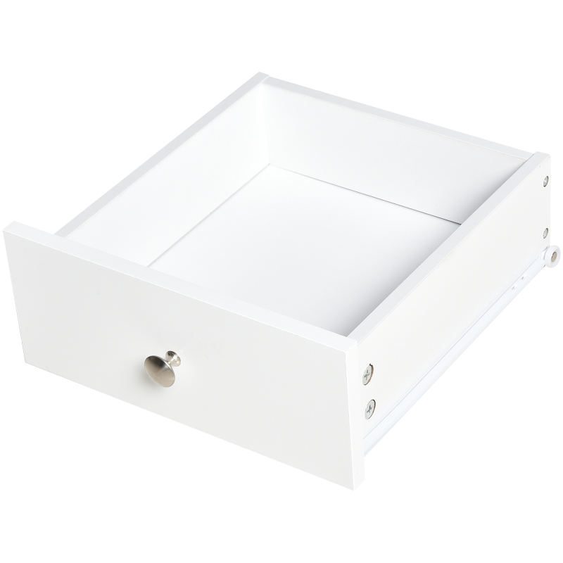 HOMCOM Kitchen Storage Cabinet, Sideboard Floor Cupboard with Solid Wood Top, Adjustable Shelf, and 2 Drawers for Living Room, and Hallway, White