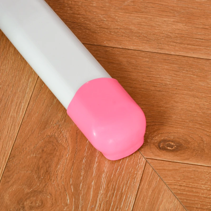 Qaba Kids Desk and Chair Set, Height Adjustable School Study Table and Chair, Student Writing Desk with Tilt Desktop, LED Light, Pen Box, Drawer, Reading Board, Cup Holder, and Pen Slots, Pink