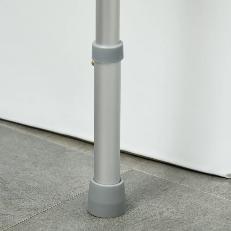 HOMCOM Shower Chair and Toilet Safety Rail Set, Height Adjustable Bath Chair, Width and Height Adjustable Toilet Rail, Assist Grab Bar for Seniors, Easy Installation