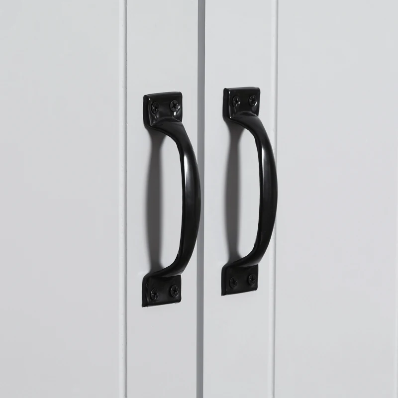 HOMCOM 70" Kitchen Pantry Cabinet, Freestanding Storage Cabinet with 4 Doors and 2 Adjustable Shelves for Dining Room, Gray