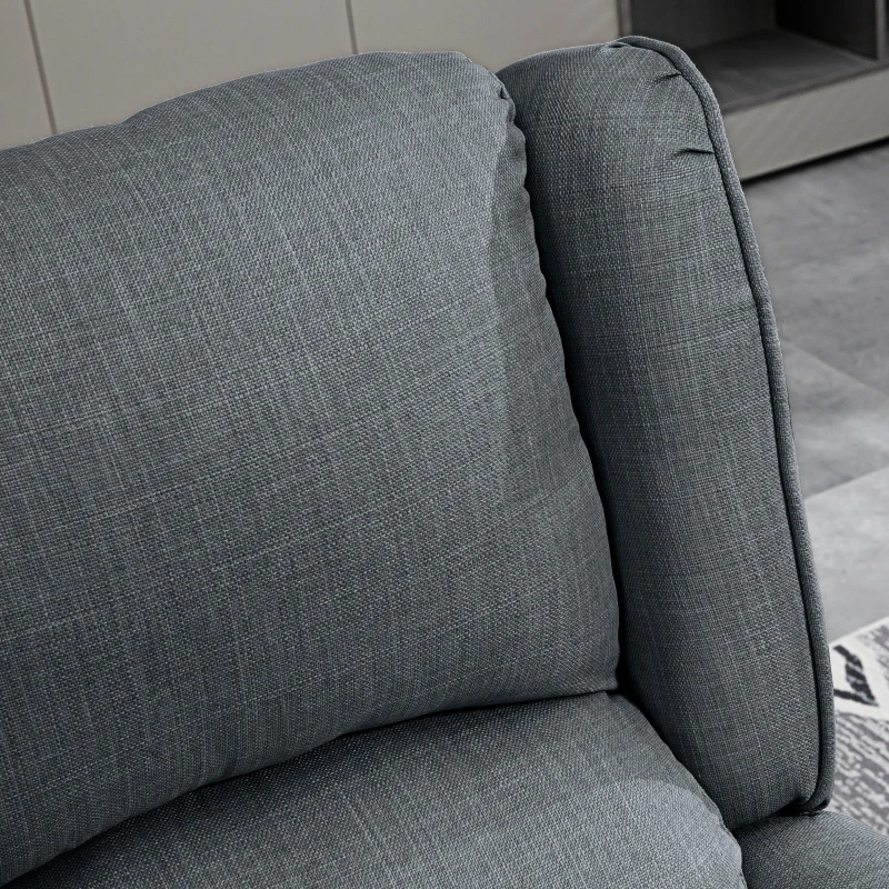 HOMCOM Vibrating Massage Recliner Chair with Heat, Wingback Push Back Reclining Chair for Living Room, Charcoal Gray