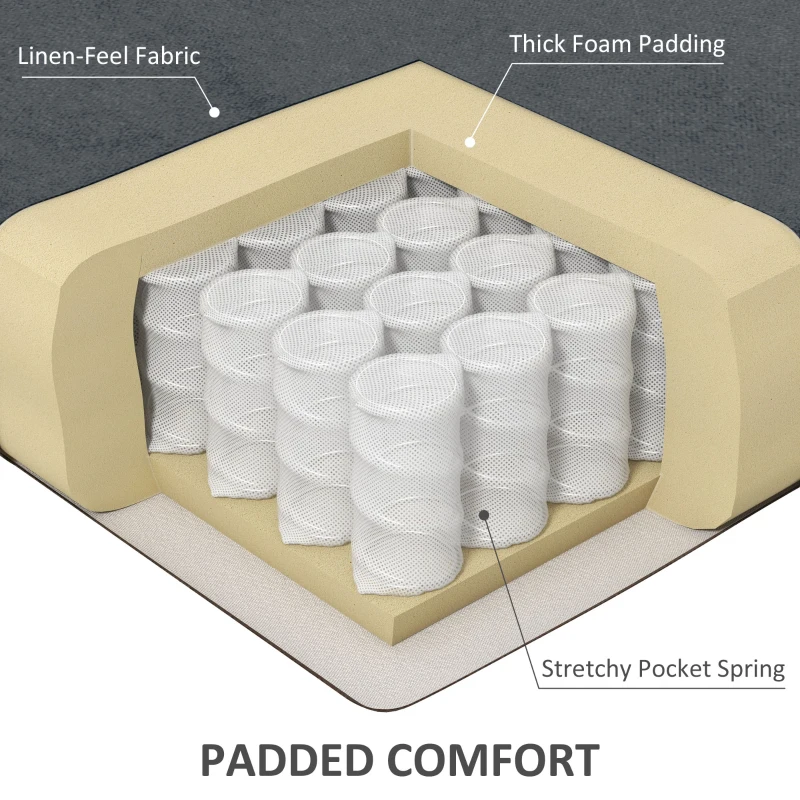 HOMCOM Vibrating Massage Recliner Chair with Heat, Wingback Push Back Reclining Chair for Living Room, Charcoal Gray