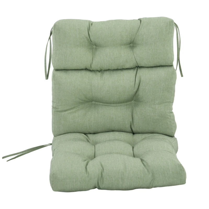 Outsunny Outdoor Patio Chair Seat/Back Chair Cushion Replacement, Tufted Pillow with Thick Filling and String Ties, Light Green