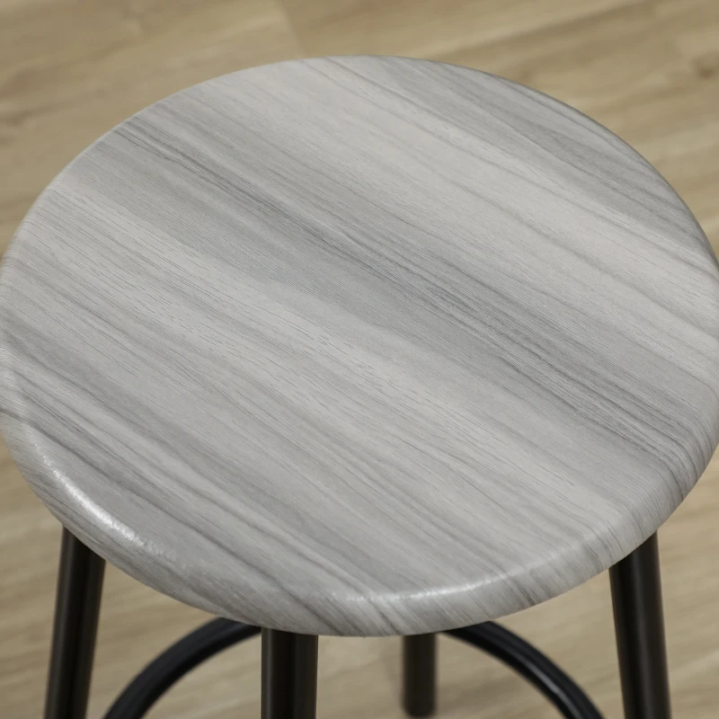 HOMCOM 5-Piece Bar Table Set for 4, Industrial Counter Height Bar Table and Chairs for Kitchen, Dining Room, Grey