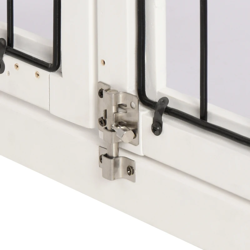 PawHut 26" Wooden Dog Cage with Double Door Entrance & Simple Modern Design, White