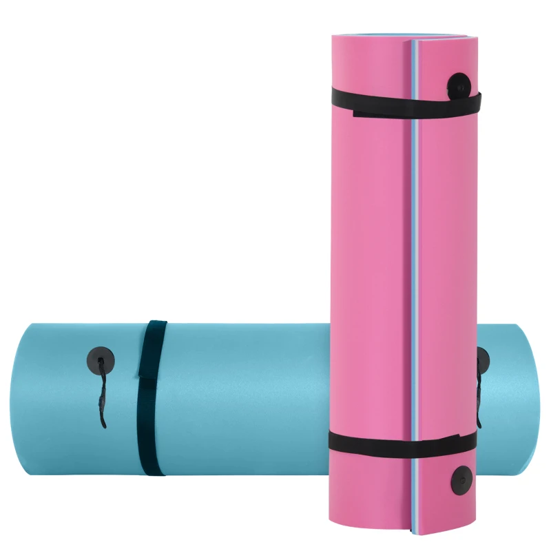 HOMCOM 17' x 5' Floating Water Mat, 3-Layer Swimming Pool Float Ultimate Super-Sized Portable Foam Raft, Thick and Durable Water Activities Mat for Lake, Oceans