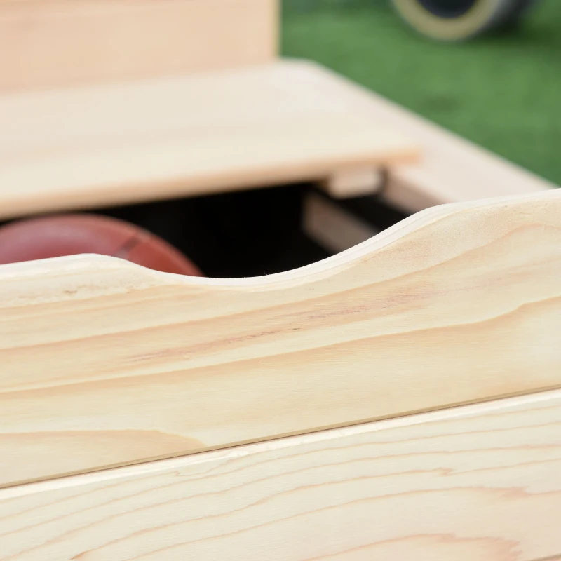 Outsunny Covered Sandbox, Wooden，with Cover Adjustable Canopy, Detachable Seats and Backrests, Kids Sandbox with Convertible Bench Seat, Bottom Liner, Natural Blue