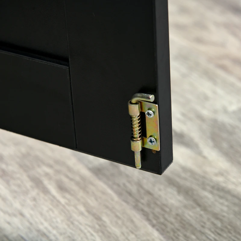 PawHut 29.5" Wooden Dog Cage with Windows, End Table Furniture Style, Modern Pet Kennel with Lockable Doors Elevated Base for Small and Medium-sized Dogs, Black