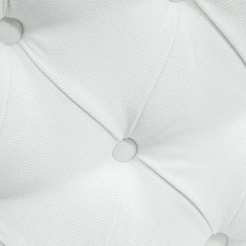 HOMCOM Fabric Bar Stool Set of 2, Tall 29.5" Seat Height Bar Chairs with Tufted Back & Wood Legs, Cream White